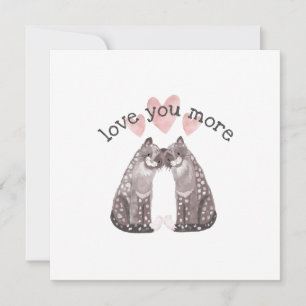Snow Leopards Snuggle Love You More Valentine Feestdagenkaart