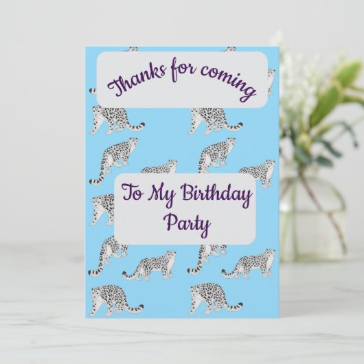 Snow Leopards Thank you Card Kaart (Staand voorkant)
