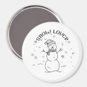 Snow Lover Cute Snowman Fridge Magnet              (Voorkant / Achterkant)