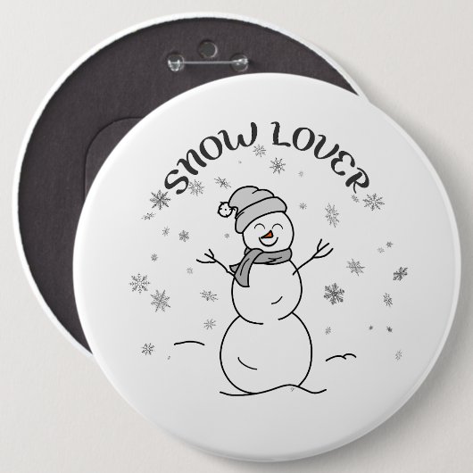 Snow Lover Cute Snowman Pin Button                 (Voorkant /achterkant)