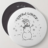 Snow Lover Cute Snowman Pin Button                 (Voorkant /achterkant)