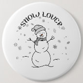 Snow Lover Cute Snowman Pin Button                 (Voorkant)