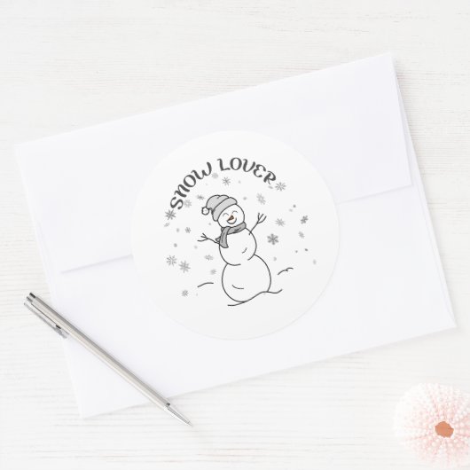 Snow Lover Cute Snowman Sticker                    (Envelop)