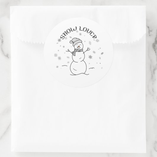 Snow Lover Cute Snowman Sticker (Tas)