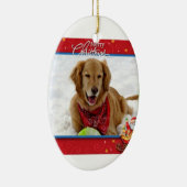 Snow Loving Golden Retriever kerstversiering Keramisch Ornament (Rechts)