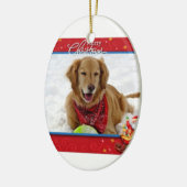 Snow Loving Golden Retriever kerstversiering Keramisch Ornament (Links)