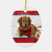 Snow Loving Golden Retriever kerstversiering Keramisch Ornament (Voorkant)