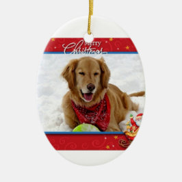 Snow Loving Golden Retriever kerstversiering Keramisch Ornament