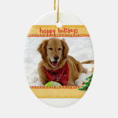 Snow Loving Golden Retriever kerstversiering Keramisch Ornament (Achterkant)