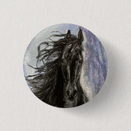 SNOW MAGIC Friesian Horse-knop Ronde Button 3,2 Cm