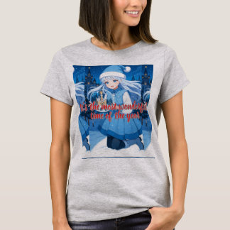 Snow Maiden Anime Girl Christmas Snow Globe T-Shir T-shirt