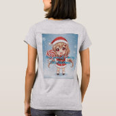 Snow Maiden Anime Girl Christmas Snow Globe T-Shir T-shirt (Achterkant)