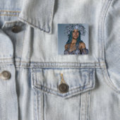 Snow Maiden Vierkante Button 5,1 Cm (In situ)