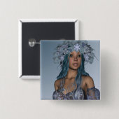 Snow Maiden Vierkante Button 5,1 Cm (Voorkant /achterkant)