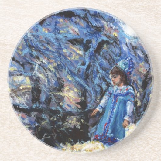 Snow Maiden Zandsteen Onderzetter (Voorkant)