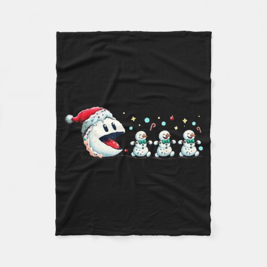 Snow Man Xmas Tee Snowman Gamer  Fleece Deken (Voorkant)