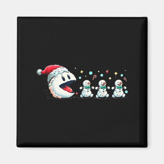 Snow Man Xmas Tee Snowman Gamer  Magneet (Voorkant)