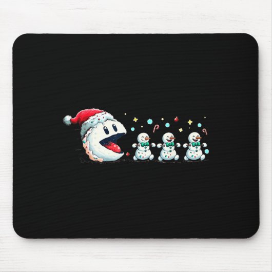 Snow Man Xmas Tee Snowman Gamer  Muismat (Voorkant)