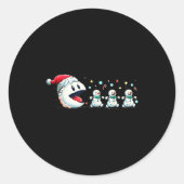 Snow Man Xmas Tee Snowman Gamer  Ronde Sticker (Voorkant)