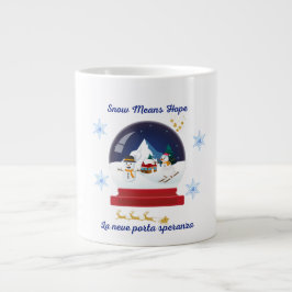Snow Means Hope – Bilingual Snow Globe Holiday Grote Koffiekop