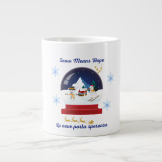Snow Means Hope – Bilingual Snow Globe Holiday Grote Koffiekop