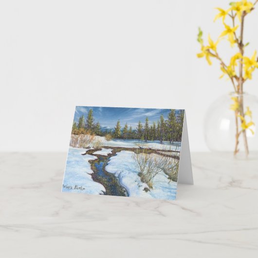 "Snow Melt" door Barbara Stanton: noteer Kaart (Gele Bloem)