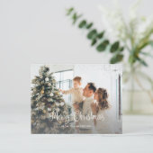 Snow Merry Kerstmis 2 Foto-Briefkaarten Feestdagenkaart (Staand voorkant)