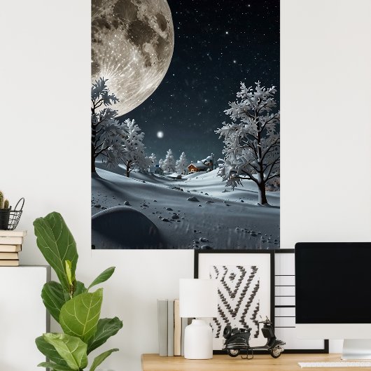 SNOW MOON POSTER (Thuiskantoor)