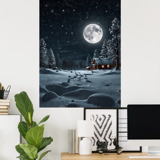 SNOW MOON POSTER (Thuiskantoor)