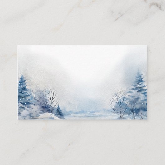 Snow Mountain Winter Baby shower Boek voor baby Informatiekaartje (Achterkant)