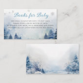 Snow Mountain Winter Baby shower Boek voor baby Informatiekaartje (Voorkant / Achterkant)