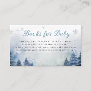 Snow Mountain Winter Baby shower Boek voor baby Informatiekaartje