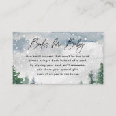 Snow Mountain Winter Baby shower Boekaanvraag Informatiekaartje (Voorkant)