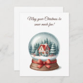 Snow Much Fun Christmas Greeting Card - Wishing Yo Kaart (Voorkant / Achterkant)