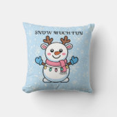 Snow Much Fun | Cute Winter Pillow Kussen (Voorkant)