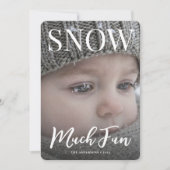 Snow Much Fun Minimalist Holiday winter Photo Feestdagenkaart (Voorkant)