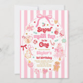 Snow Much Fun To Be One Christmas Bow Birthday Kaart (Voorkant)