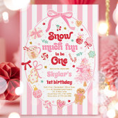 Snow Much Fun To Be One Christmas Bow Birthday Kaart