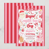 Snow Much Fun To Be One Christmas Bow Birthday Kaart (Voorkant / Achterkant)
