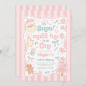 Snow Much Fun To Be One Christmas Bow Birthday Kaart (Voorkant / Achterkant)