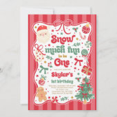 Snow Much Fun To Be One Christmas Bow Birthday Kaart (Voorkant)