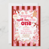 Snow Much Fun to be ONE First Birthday Invitation Kaart (Voorkant)
