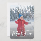 Snow Much Fun Winter Holiday Family Photo Feestdagenkaart (Voorkant)