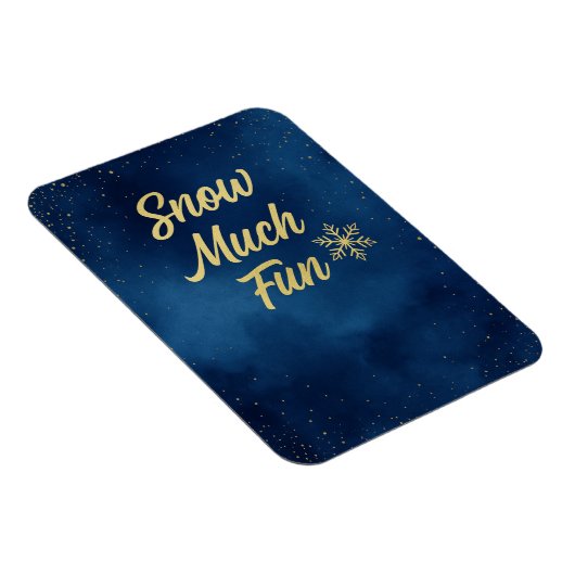 Snow Much Fun Winter Magnet – Gold Snowflake  Magneet (Rechterzijde)