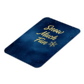 Snow Much Fun Winter Magnet – Gold Snowflake  Magneet (Linkerzijde)