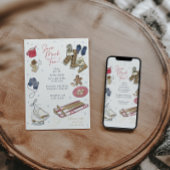 Snow Much Fun Winter Party Waterverf Invitation Feestdagenkaart