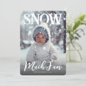 Snow Much Fun Winter Photo Feestdagenkaart (Staand voorkant)