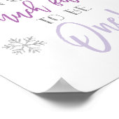 Snow Much Fun | Zilver Paars | 1e verjaardag Poster (Hoek)