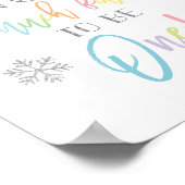 Snow Much Fun | Zilverregenboog | 1e verjaardag Poster (Hoek)