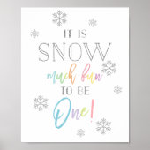 Snow Much Fun | Zilverregenboog | 1e verjaardag Poster (Voorkant)